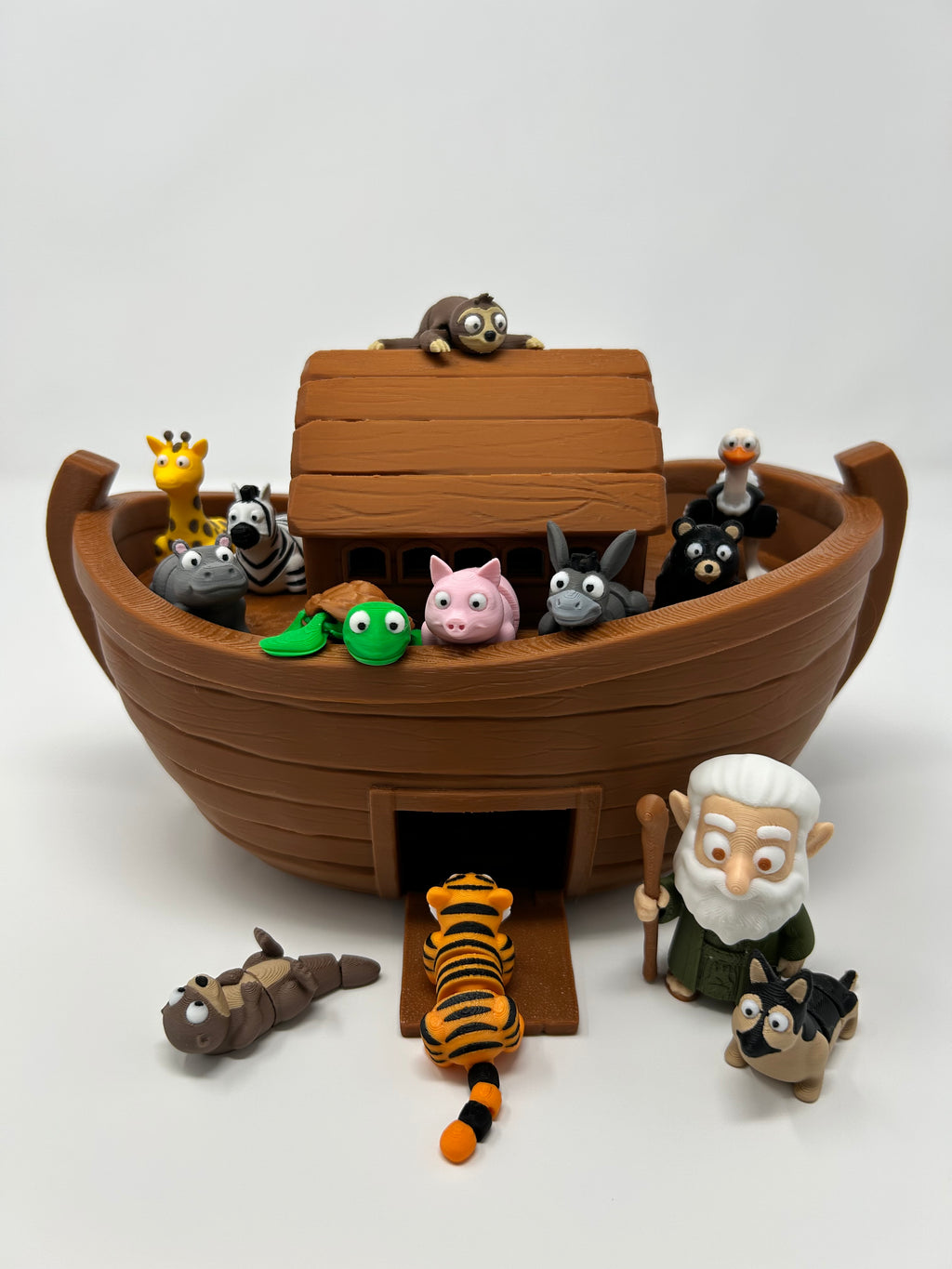 Noah's Ark 3D Printed Playset with 12 Animals | Christian Toy Gift