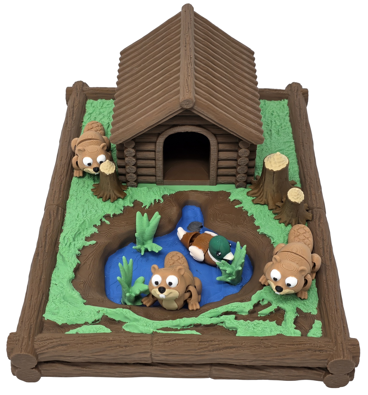 3D Printed Beaver Kit – Woodland Pond & Beaver Lodge Playset